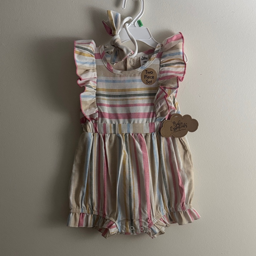 Baby Essentials Multicolor Striped Two-Piece Set